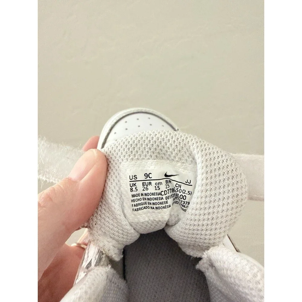 Nike Court Borough Mid 2 Toddler 9C White Mid Top Sneakers CD7782-100
